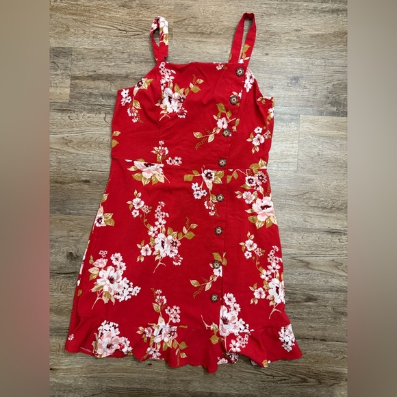 Xhilaration • Button Front Smocked Floral Sundress - Picture 7 of 8